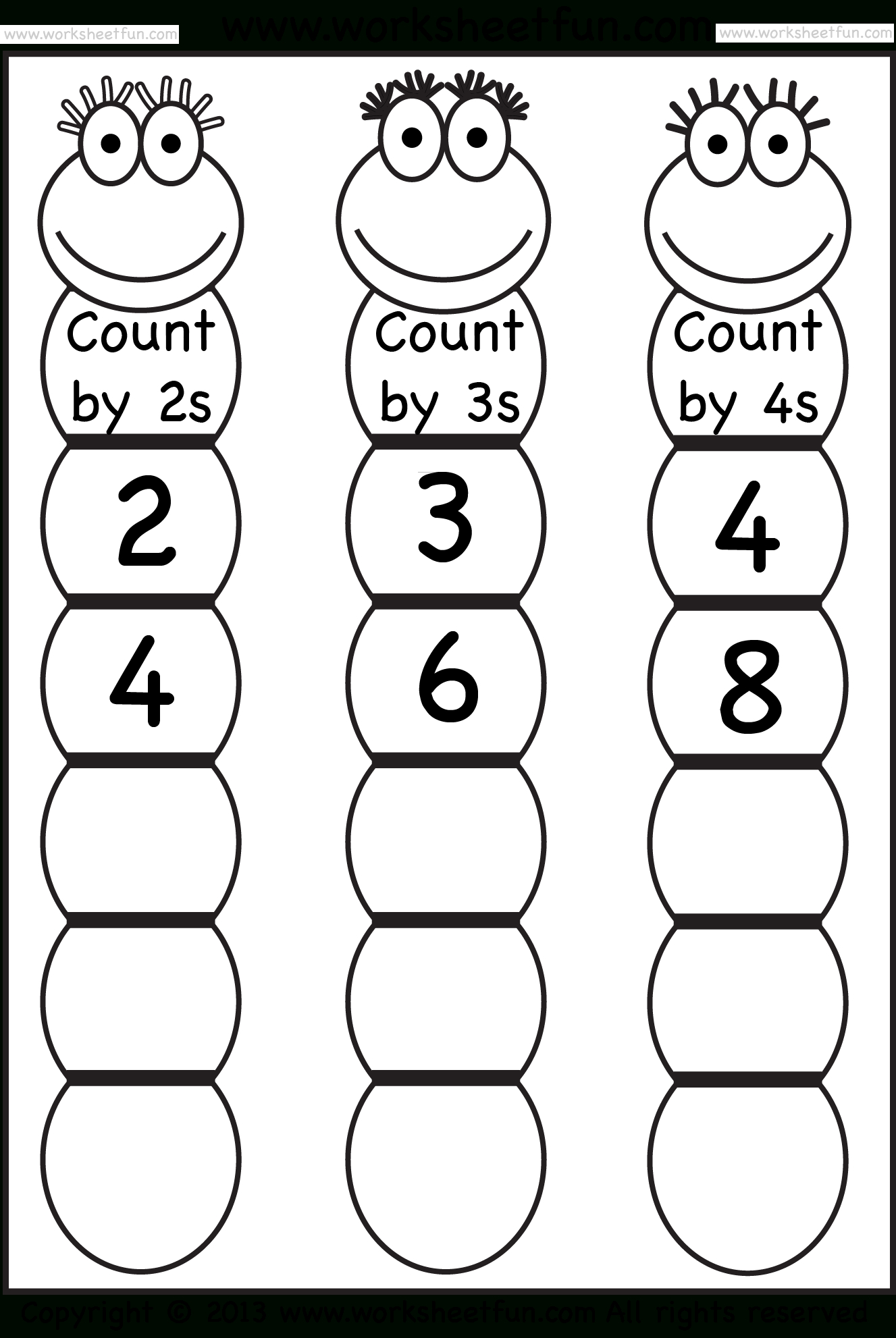 Skip Counting2, 3 And 4 – Worksheet / Free Printable Worksheets | Skip Counting By 3 Printable Worksheets