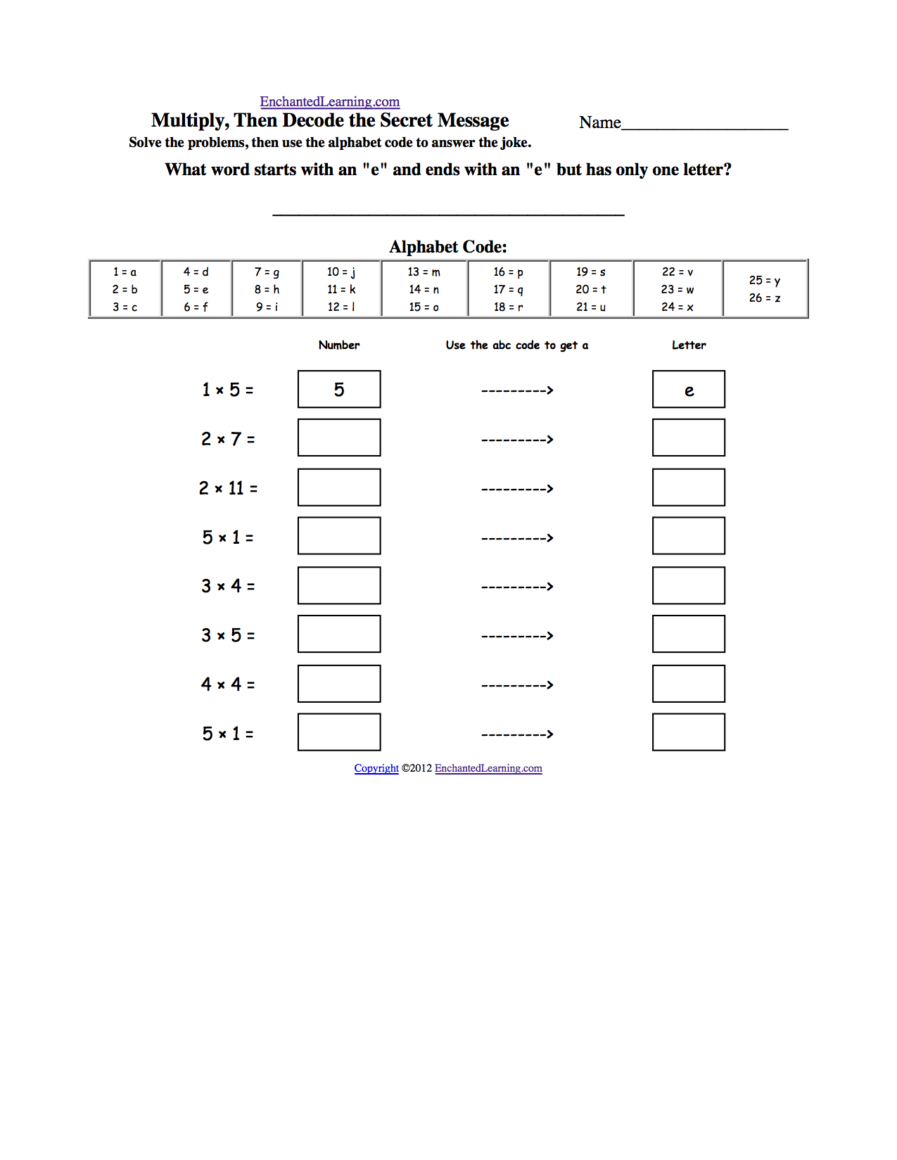 solve-then-decode-arithmetic-worksheets-enchantedlearning