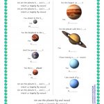 Song For Kids: Planets / Solar System Song Worksheet   Free Esl | Free Printable Solar System Worksheets