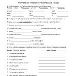 Spanish Worksheets Printables | Present Progressive Worksheet | Present Progressive Worksheets Printable