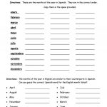 Spelling Months Of The Year In Spanish With Key Worksheet   Free Esl | Free Printable Elementary Spanish Worksheets