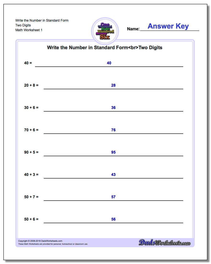 Standard, Expanded And Word Form | Free Printable Expanded Notation Worksheets