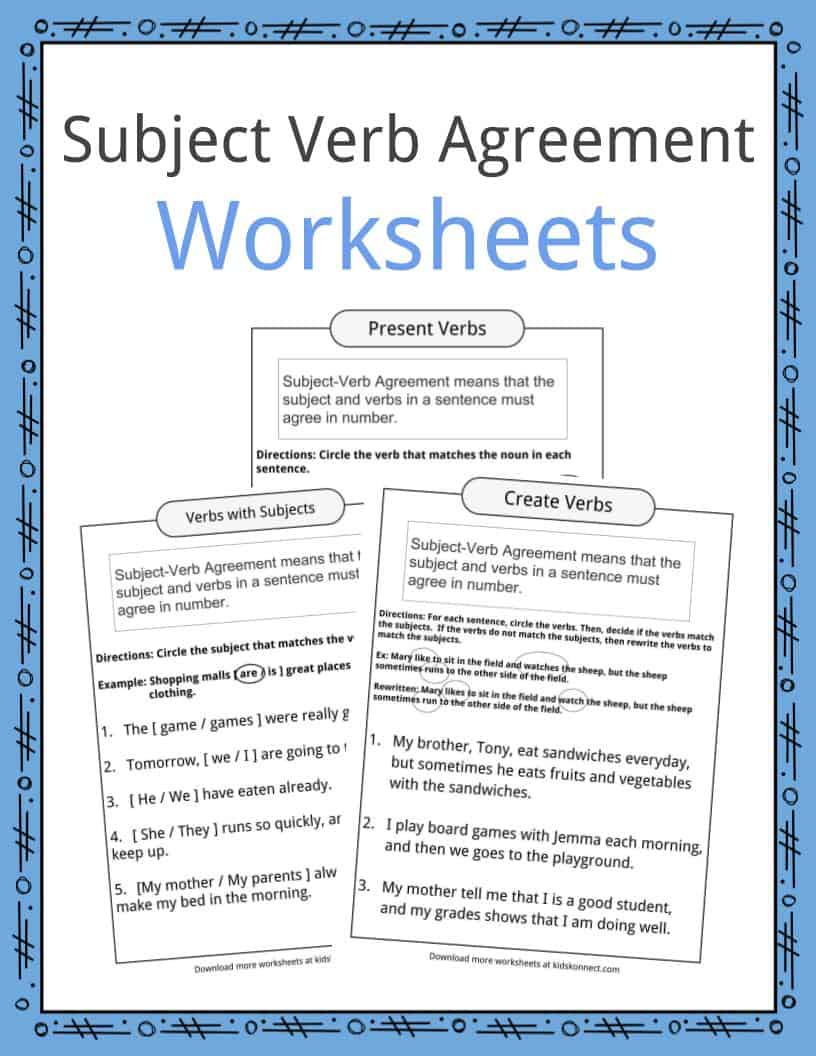 Free Printable Subject Verb Agreement Worksheets Printable Worksheets