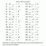 Subtraction For Kids 2Nd Grade | Addition Facts To 20 Printable Worksheets