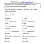 Syllables Worksheet 1 Ela Literacy.rf.3.3C Reading Foundational | 3Rd Grade Language Arts Worksheets Printables