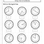 Telling Time To Nearest Five Minutes Worksheet | Educational 2Nd | Printable Clock Worksheets First Grade