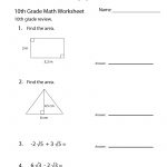 Tenth Grade Math Practice Worksheet Printable | School/kids | Math | 10Th Grade Language Arts Printable Worksheets