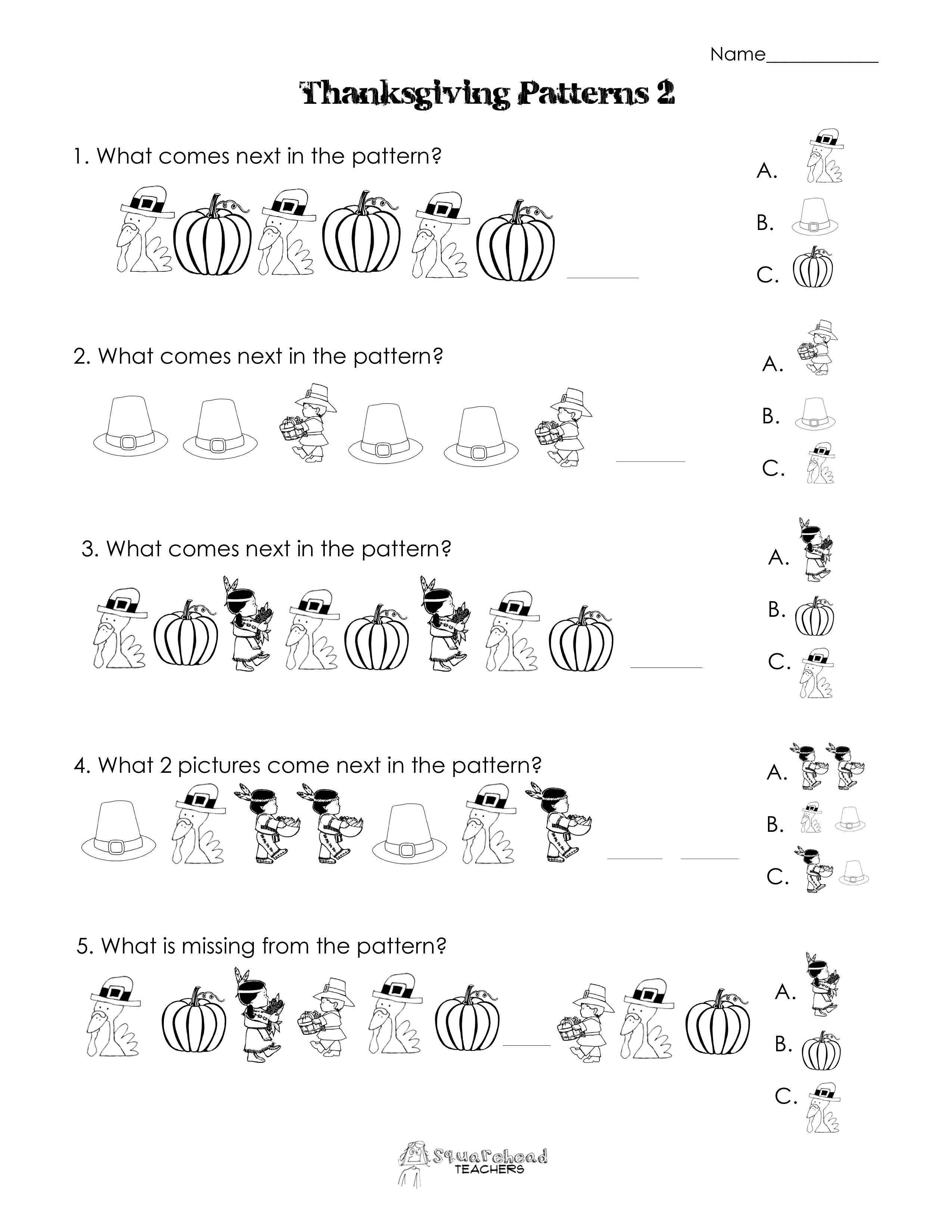 Thanksgiving Cut And Paste Activities | Squareheadteachers | Math Worksheets Thanksgiving Free Printable