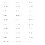 The All Operations With Integers (Range  12 To 12) With No | Free Printable Integer Worksheets