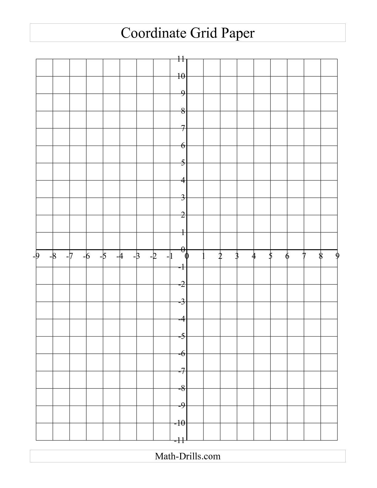 The Coordinate Grid Paper (Large Grid) (A) Math Worksheet From The | Printable Coordinate Plane Worksheets