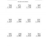 The Multiplying 3 Digit3 Digit Numbers (Large Print) (A) Math | 3 Digit Multiplication Worksheets Printable