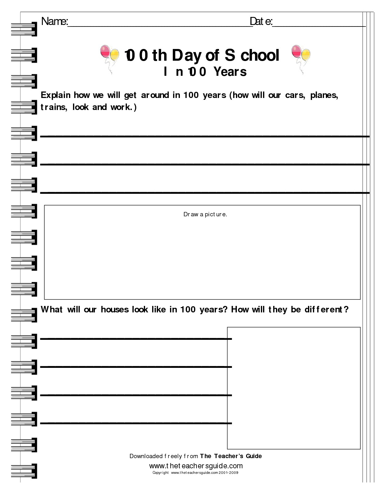 The Teacher&amp;#039;s Guide 100Th Day Of School Theme Page | Free Printable Number Of The Day Worksheets