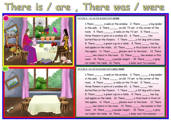 There Is / Are ,there Was / Were Worksheet - Free Esl Printable | There