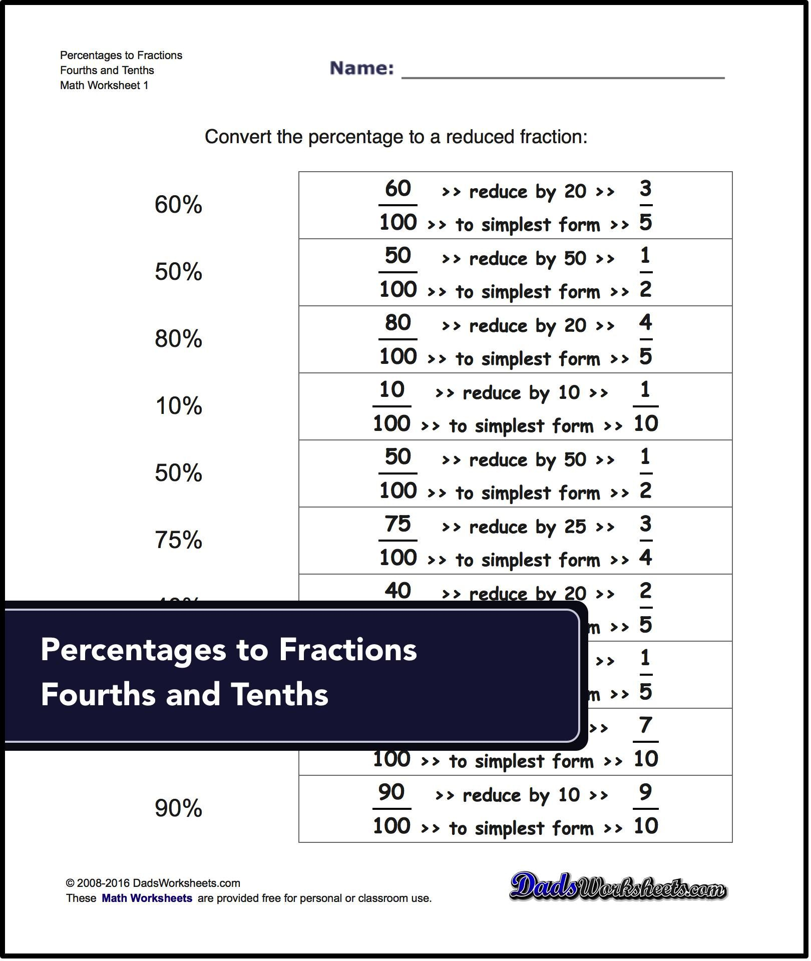 Math Percentages Worksheets Printable Printable Worksheets
