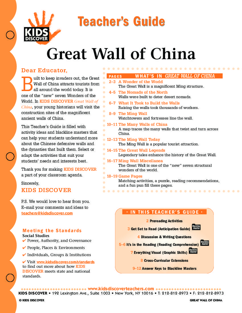 This Free Lesson Plan For Kids Discover Great Wall Of China Will | Great Wall Of China Printable Worksheet