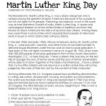 This Free Worksheet About Martin Luther King Day Covers The Basic | Martin Luther King Free Printables Worksheets