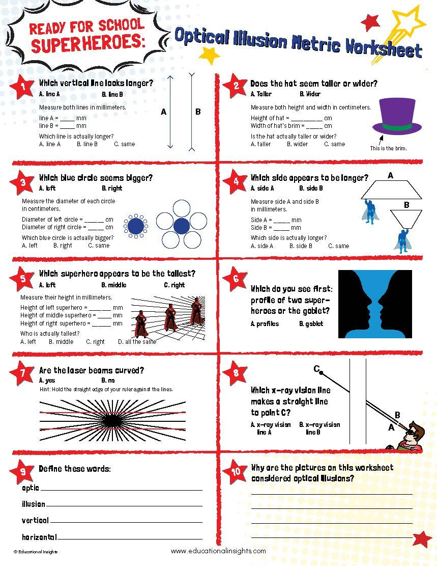 This Fun Worksheet Helps Students Learn The Metric System. The | Optical Illusion Worksheets Printable