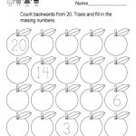 This Is A Backward Counting Worksheet For Kindergarteners. Kids Can | Counting Printable Worksheets For Kindergarten