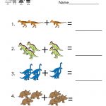 This Is A Dinosaur Addition Worksheet For Preschoolers Or | Dinosaur Printable Worksheets