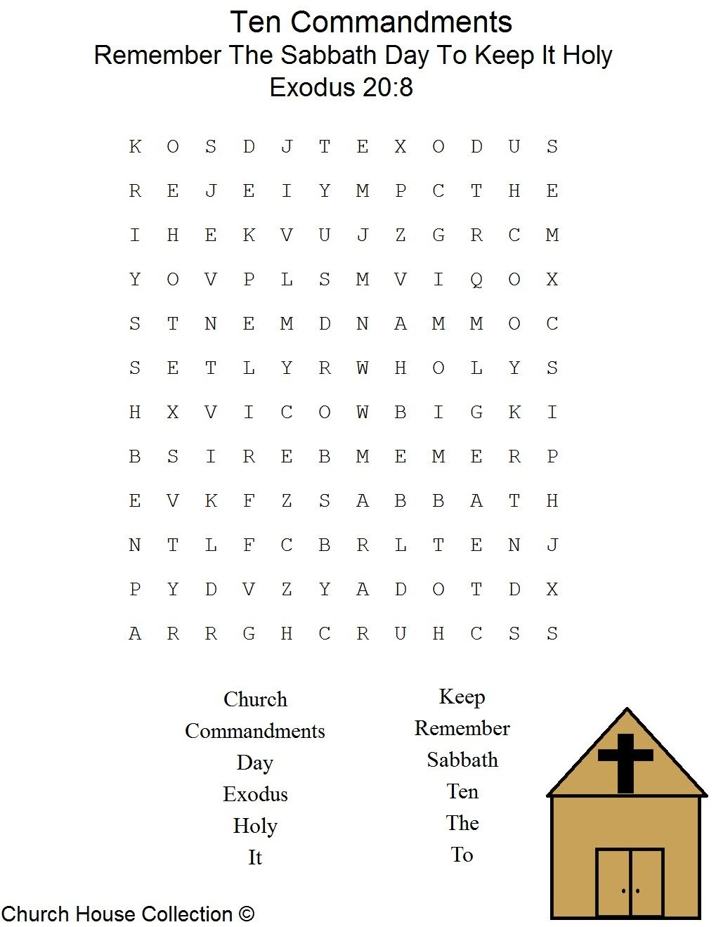 This Is A Free Printable Ten Commandments Word Find Puzzle For The | 10 Commandments Printable Worksheets