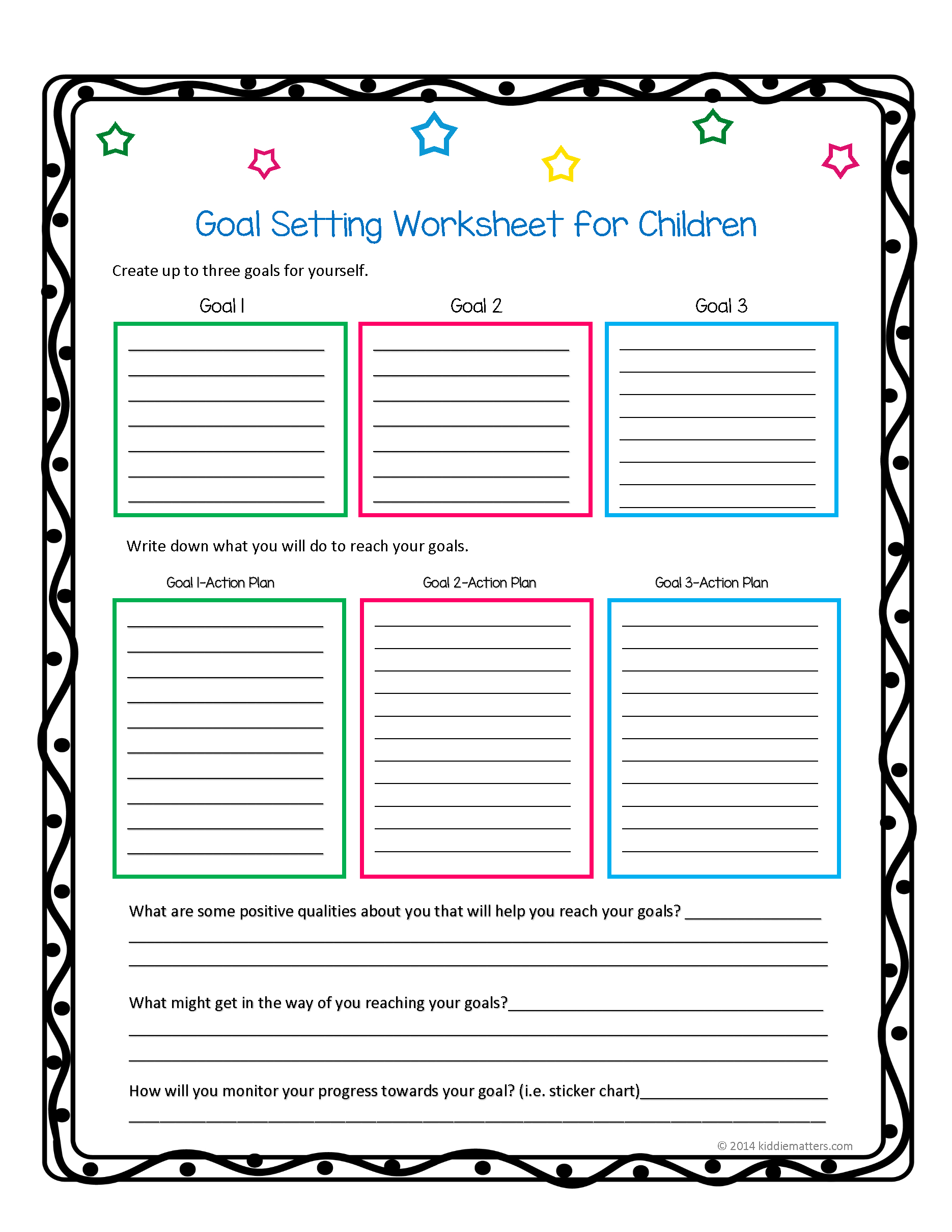 This Worksheet And Free Printable Helps Children Learn How To Set | Printable Goal Setting Worksheet For High School Students