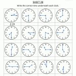 Time Worksheet O'clock, Quarter, And Half Past | Learn To Tell The Time Printable Worksheets