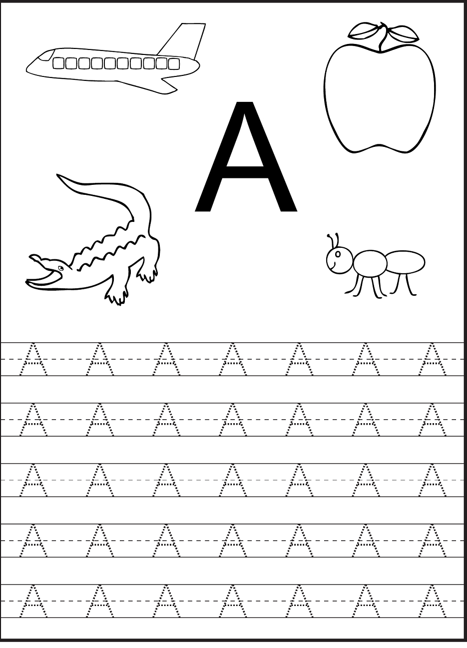 Tracing The Letter A Free Printable | Alphabet And Numbers Learning | Free Printable Letter A Worksheets For Pre K