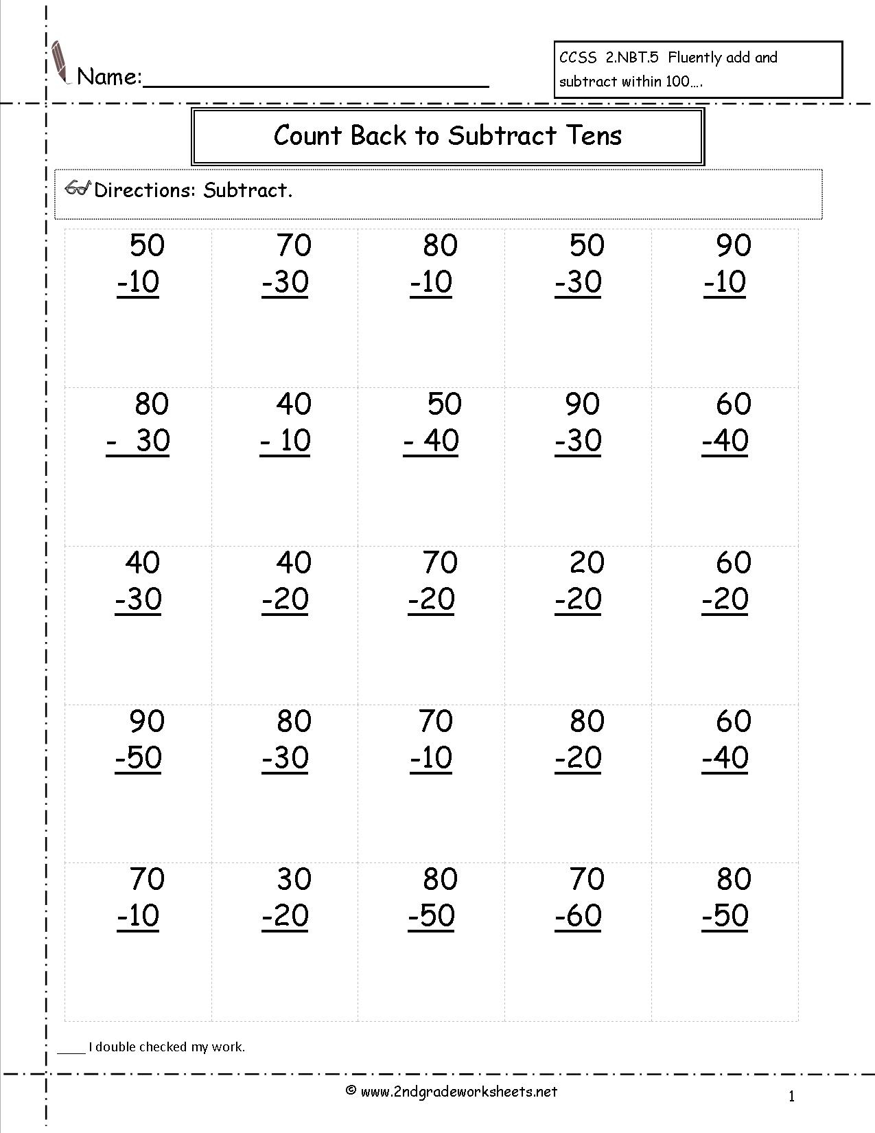 Two Digit Subtraction Worksheets | Printable Subtraction Worksheets With Borrowing