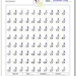 Two Minute Division Worksheets | Mad Minute Division Printable Worksheets