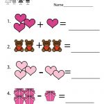 Valentine's Day Math Worksheet   Free Kindergarten Holiday Worksheet | Free Printable Valentine Math Worksheets