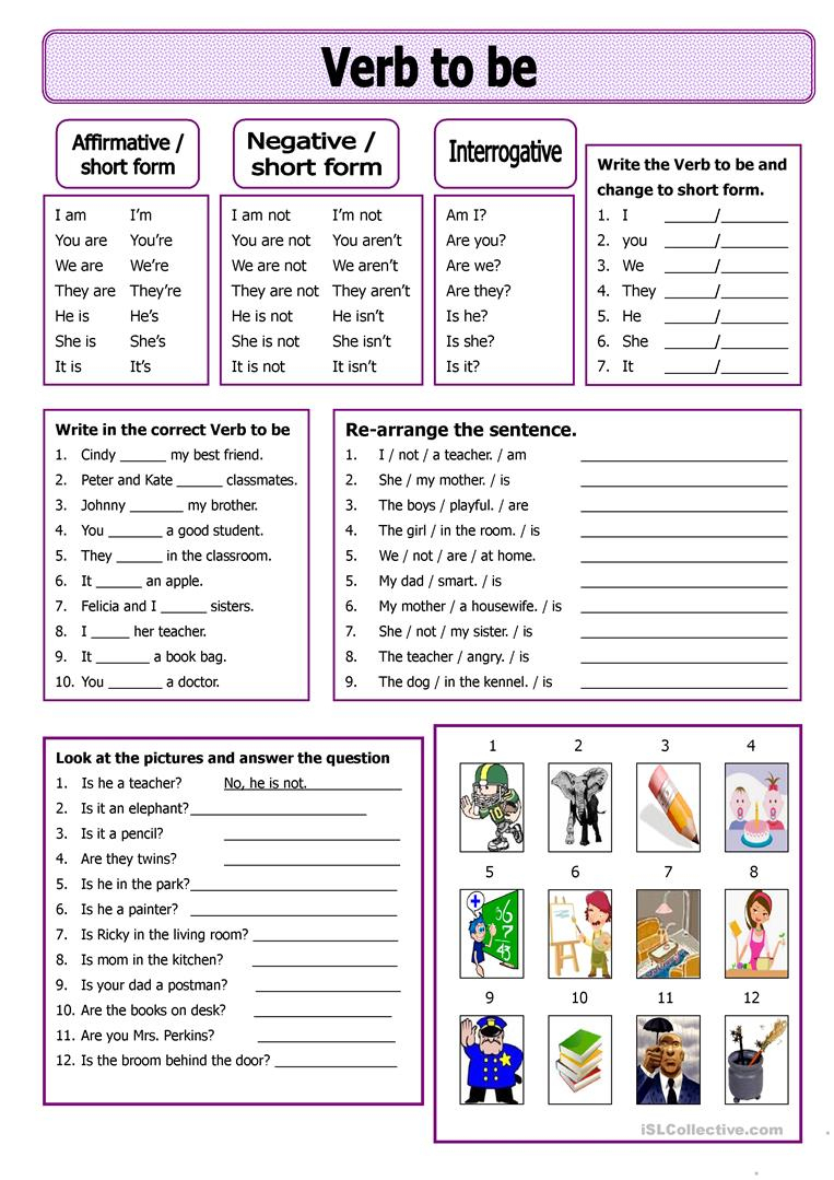 Verb To Be Worksheet - Free Esl Printable Worksheets Madeteachers | Free Esl Printables Worksheets