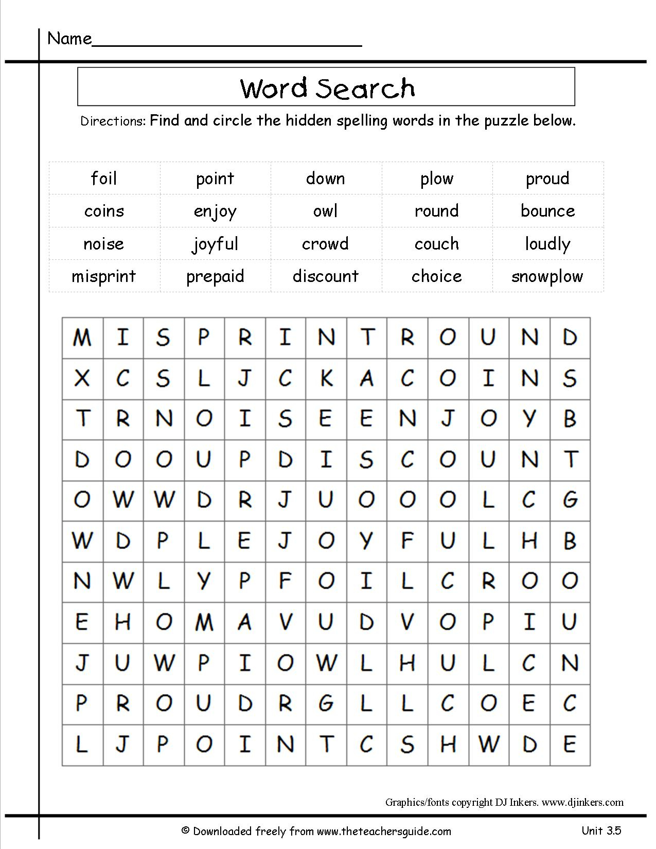 Free Printable Third Grade Vocabulary Worksheets