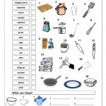 Vocabulary Matching Worksheet   In The Kitchen Worksheet   Free Esl | Free Printable Cooking Worksheets