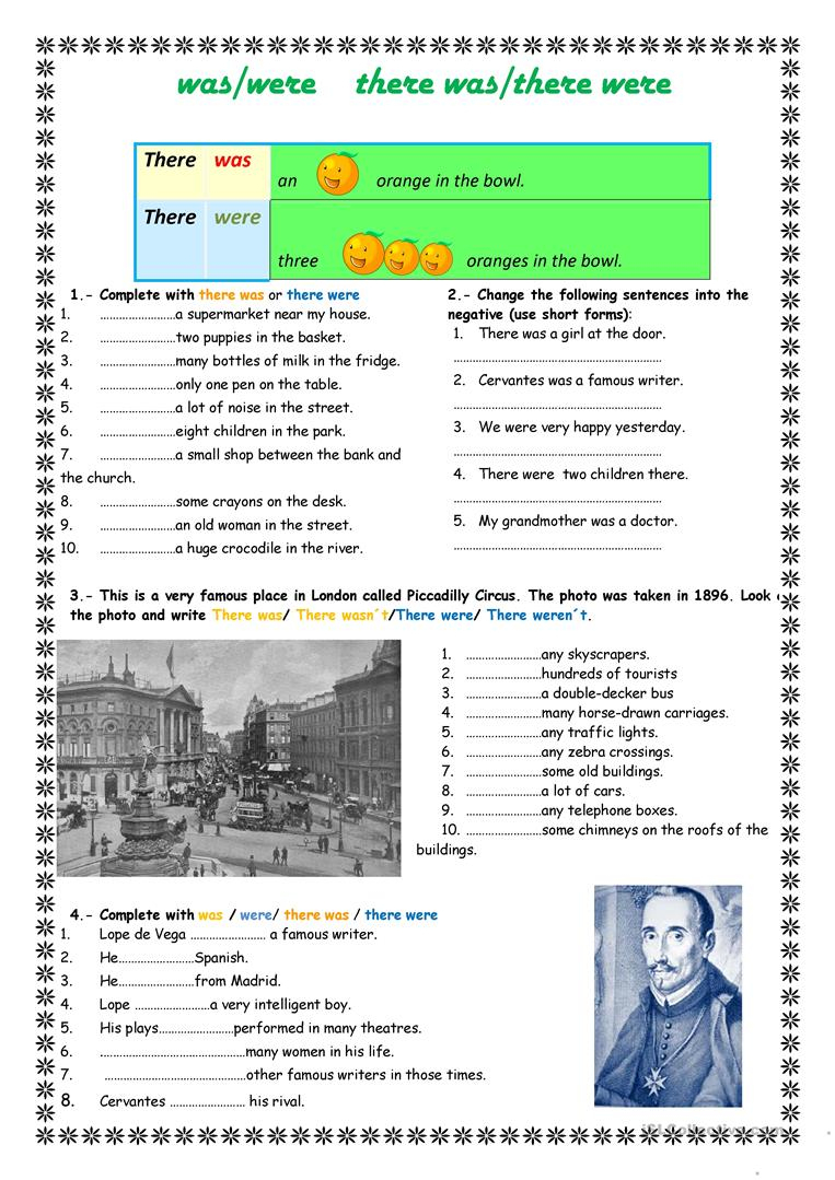 Was Were There Was There Were Worksheet - Free Esl Printable | There Was There Were Printable Worksheets