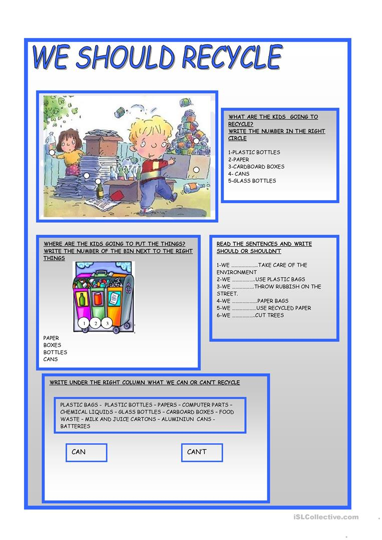 Free Printable Recycling Worksheets Printable Worksheets