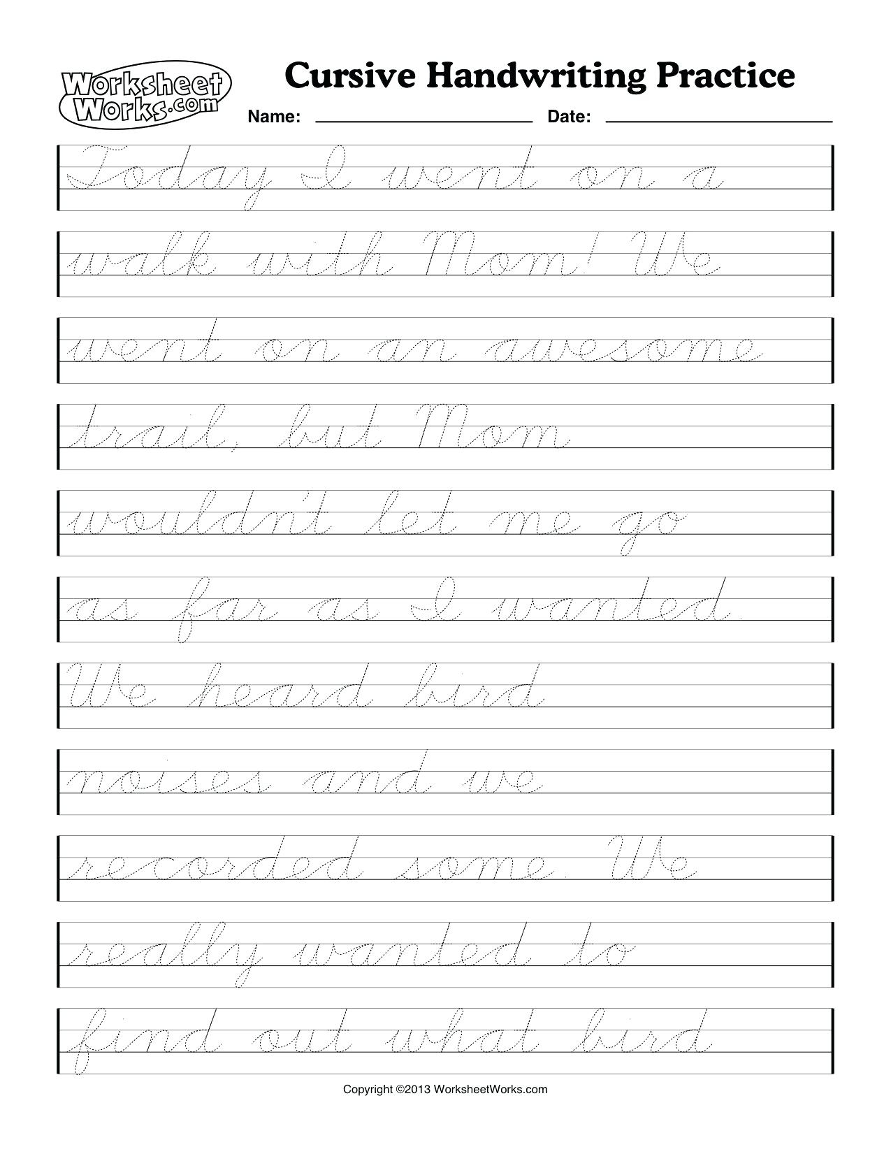 Cursive Handwriting Worksheets Free Printable Mama Geek Cursive 
