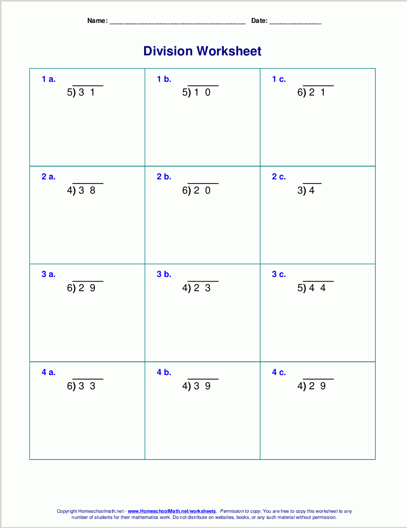 printable simple division worksheets printable worksheets