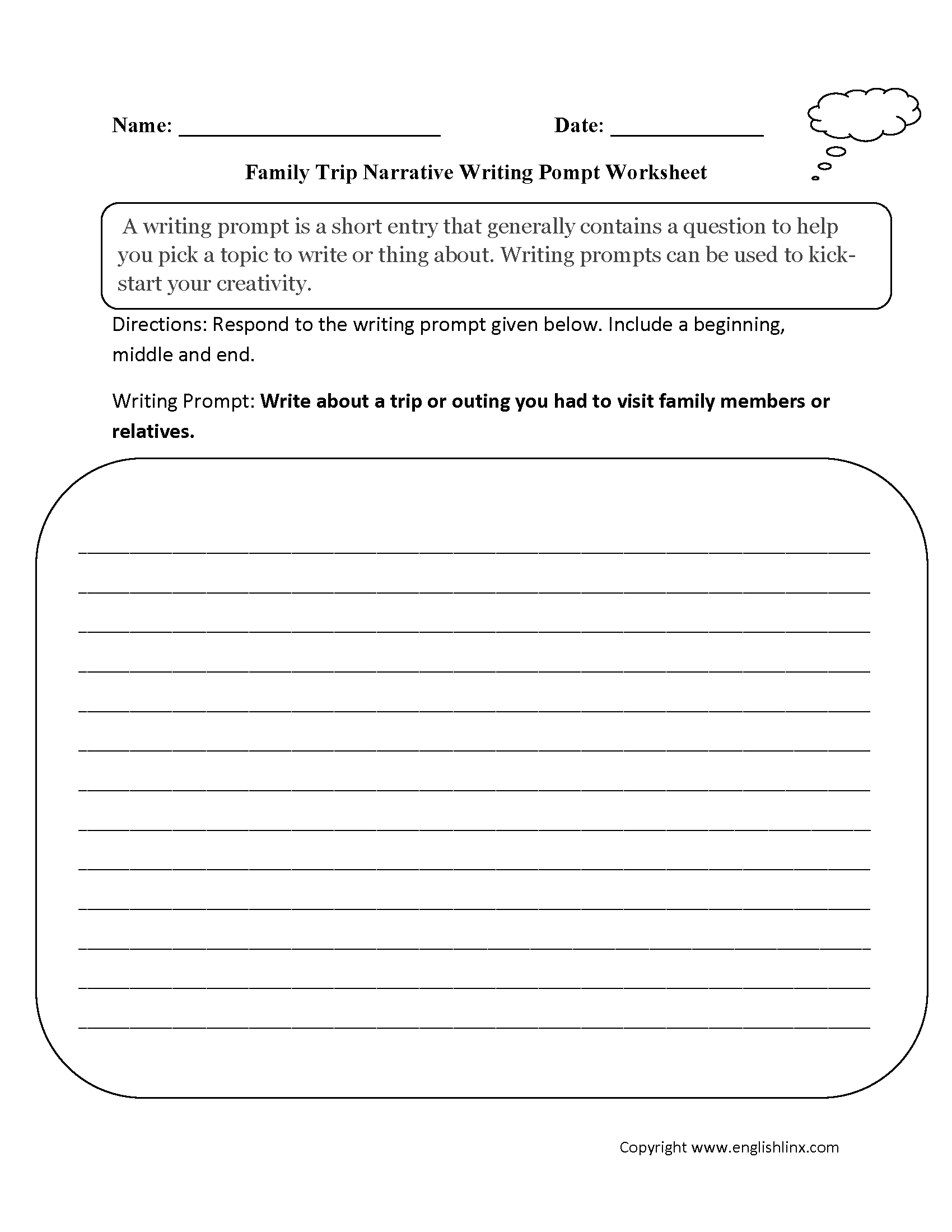 Writing Prompts Worksheets | Narrative Writing Prompts Worksheets | 6Th Grade Writing Worksheets Printable Free